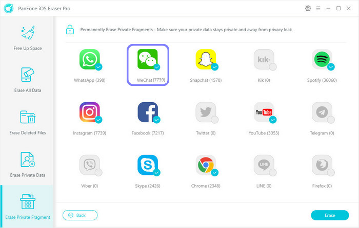 erasing wechat private fragment
