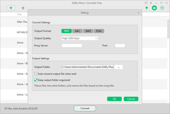 Choose Output Format as MP3