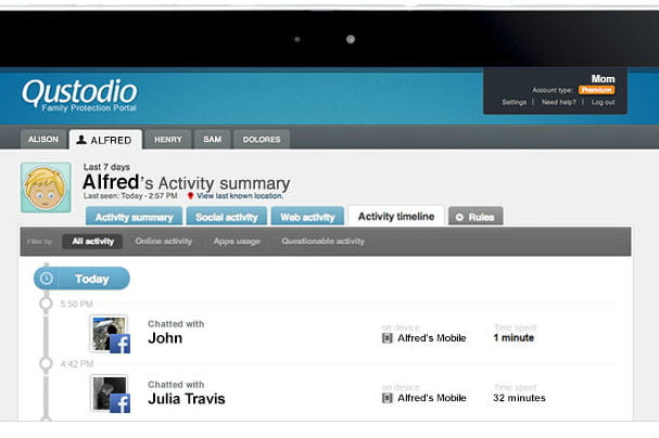 Parent Control App Qustodio