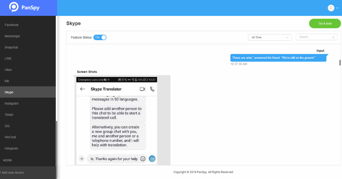 monitor Skype messages