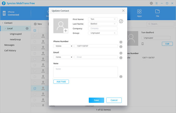 edit contacts
