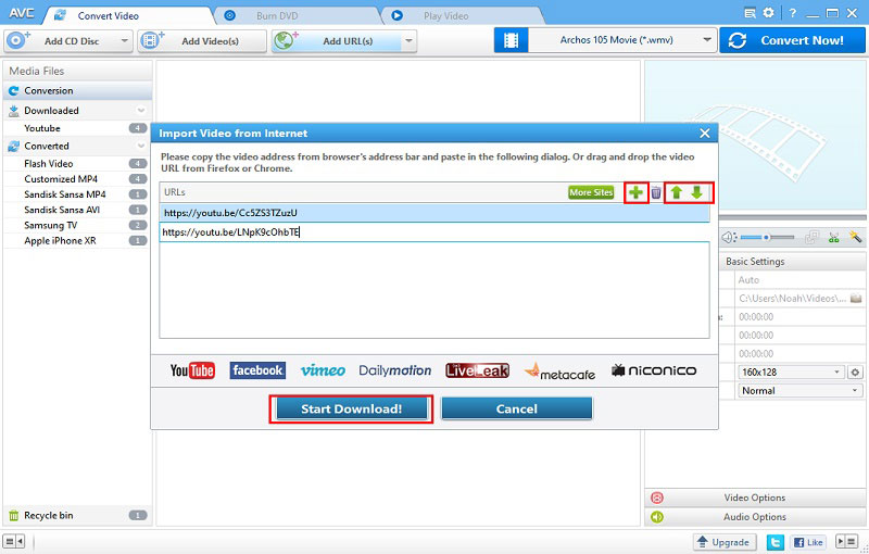 paste several links at the same time