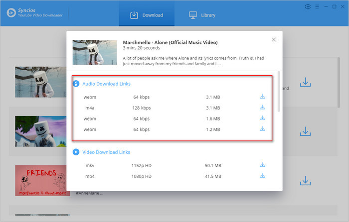 choose output format 