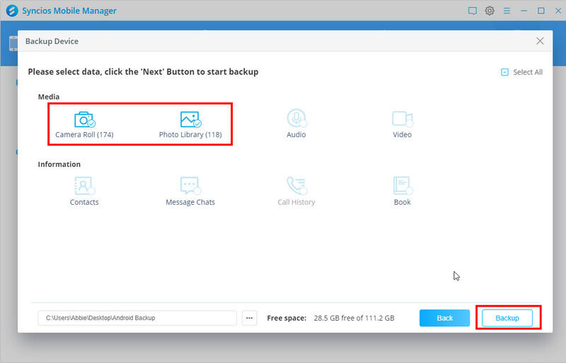 1-click backup iPhone 11 photos