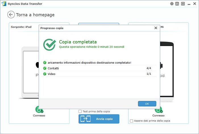 Transfer ipad content to android phone progress
