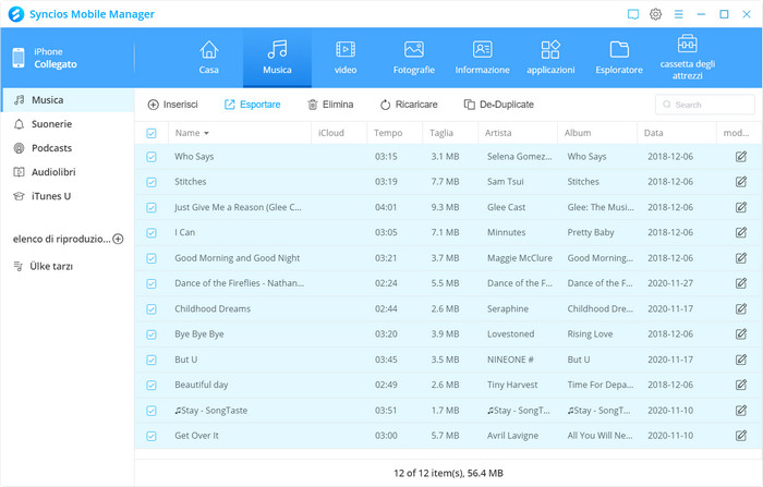 export music from iOS/android to PC