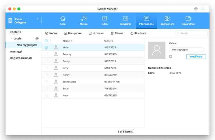 manage contacts on mac