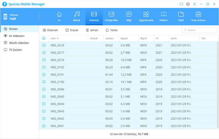 export video from android/iOS to PC