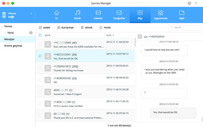 messages management for Mac