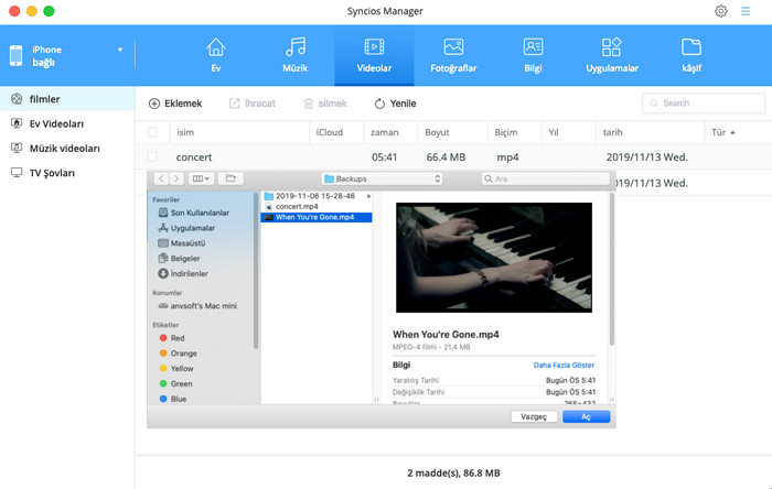 import iPhone video from Mac