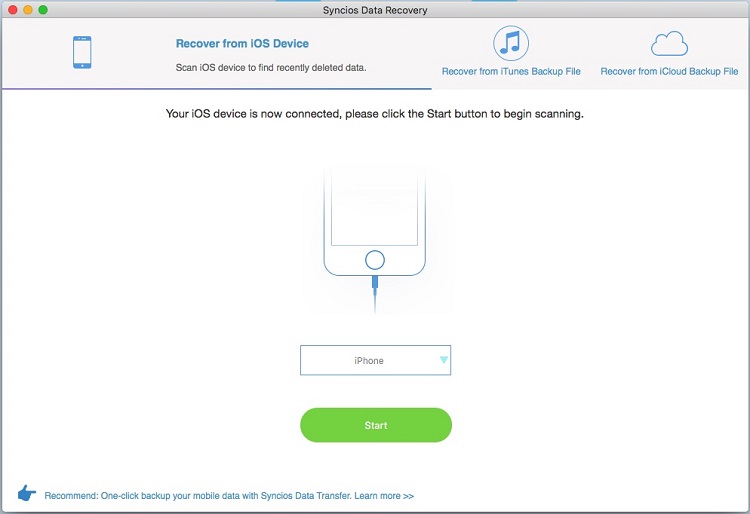 Connect phones to start Data Recovery