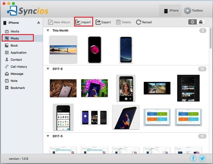 import photos to iPhone