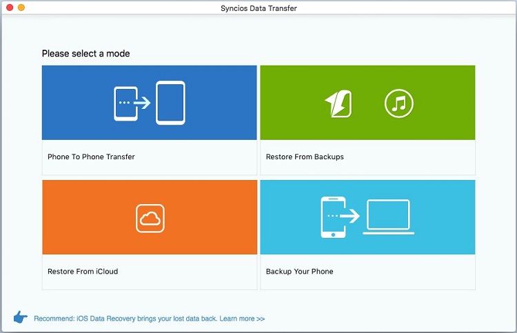 Connect phones to start Data Transfer